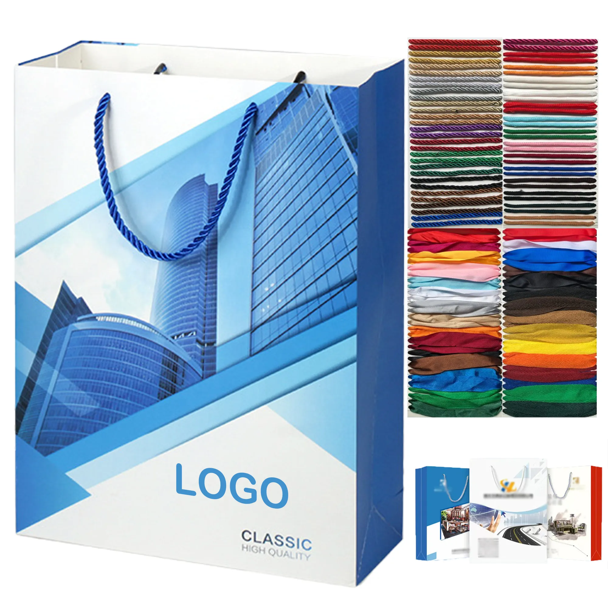 Full-color Print White Card Paper Tote Bag Gift Promotional 2