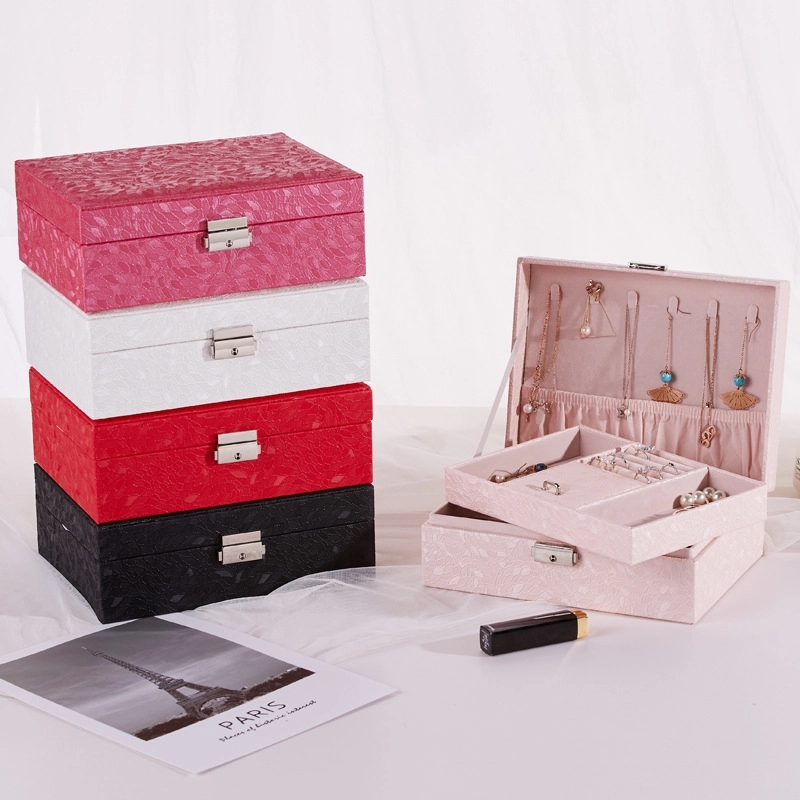 Custom Multi-Layer Jewelry Storage Organizer Box with Lock 5