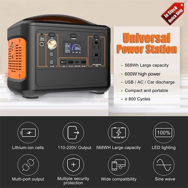 Emergency Power Station 600W/153600mAh 1