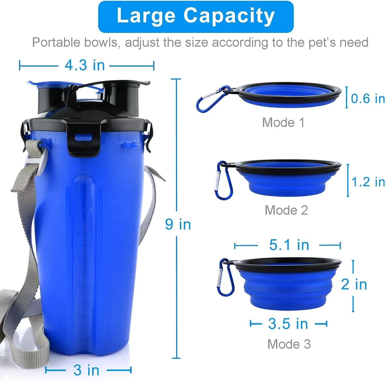 Travel Pet Bottle With Collapsible Bowl 7