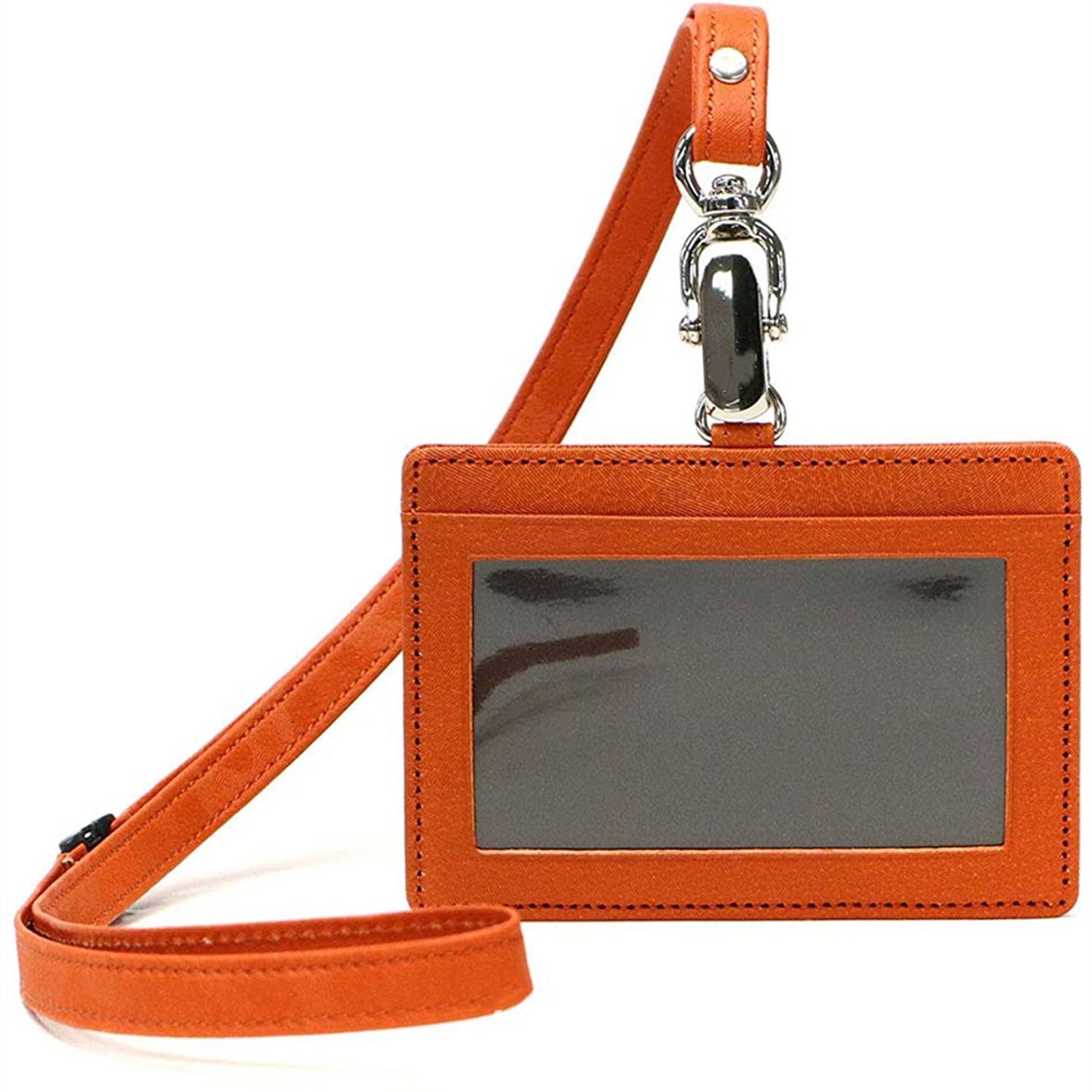 Genuine Leather lanyard Card Cover ID Badge Holder Work 9