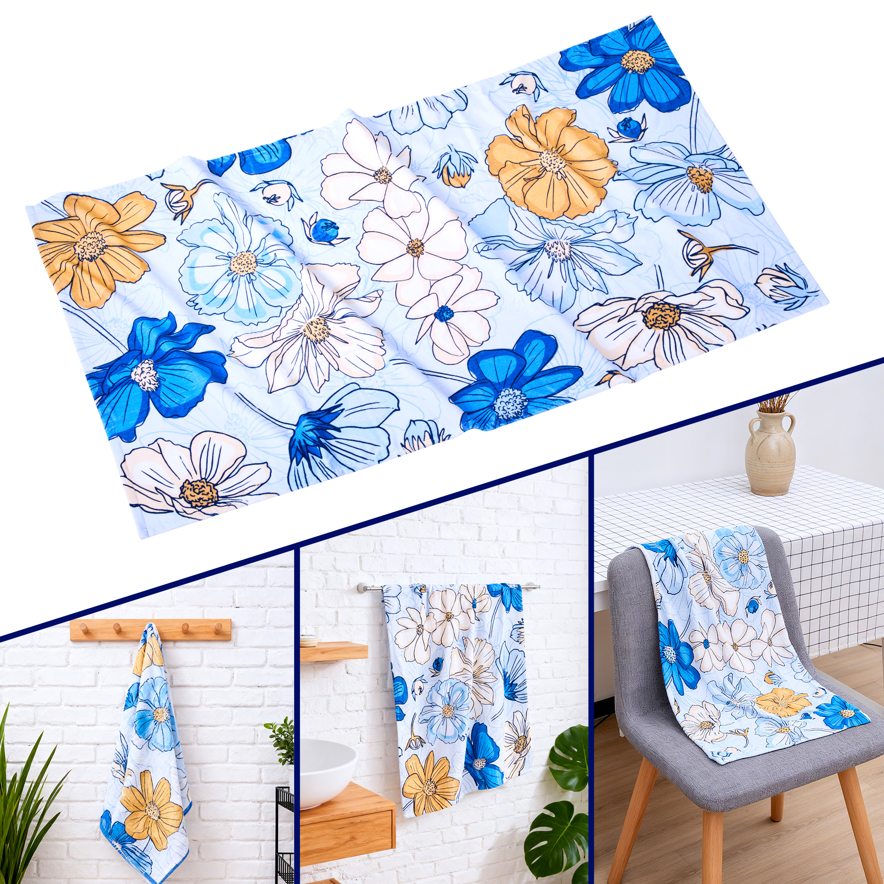 Full Color 400GSM Cotton Beach Towel 30" X 60" 3