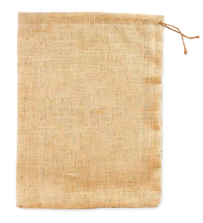 Trapper Bag Jute/Burlap Drawstring Bag 9X12" 2