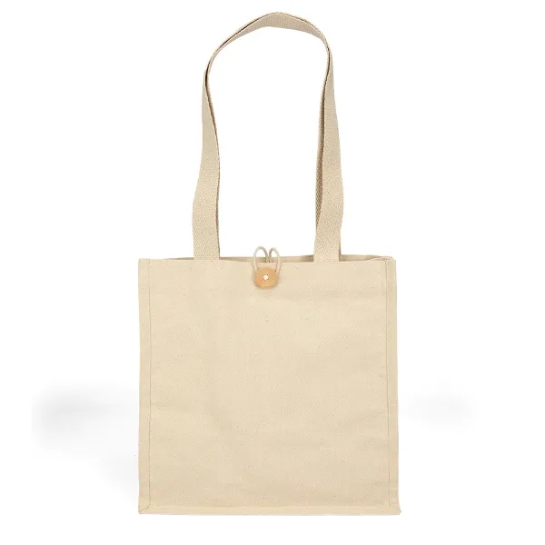Cotton Tote with Button Closure, custom tote bag with logo imprint 3