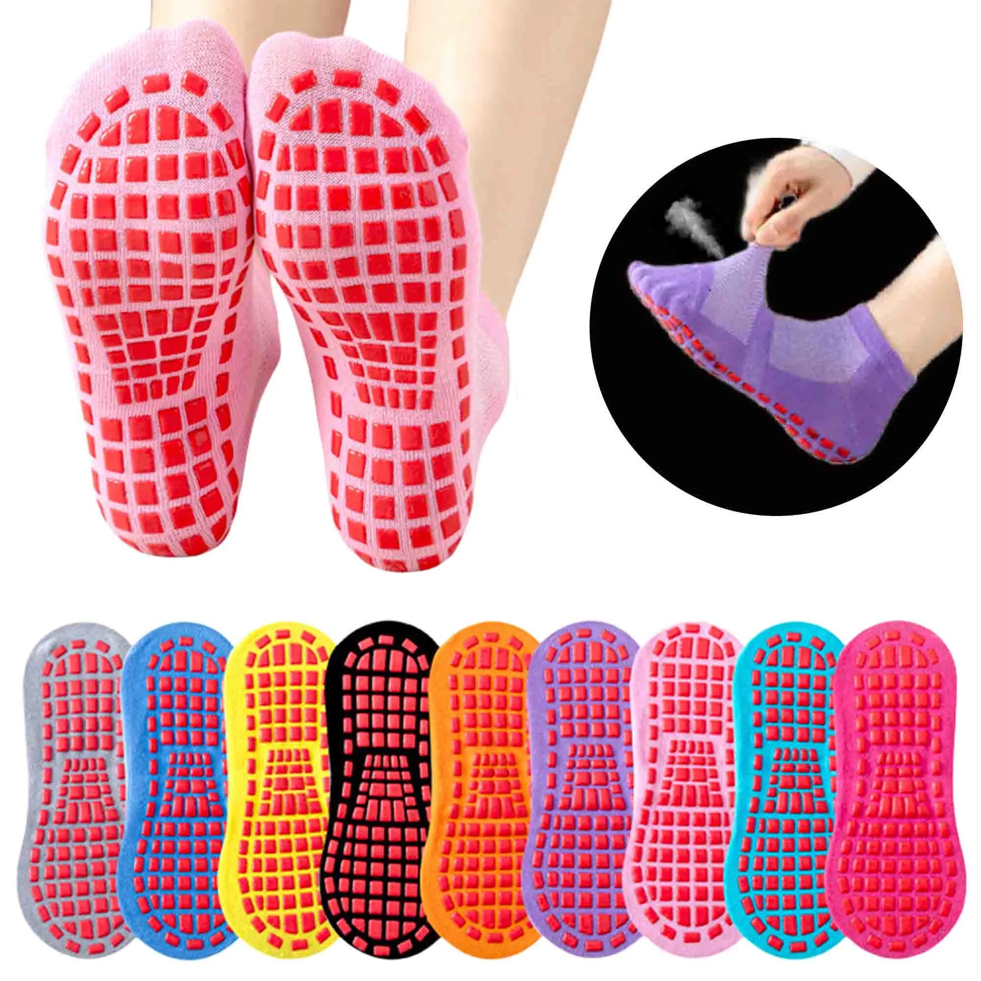 Breathable Adult Non Slip Yoga Pilates Grip Socks 4