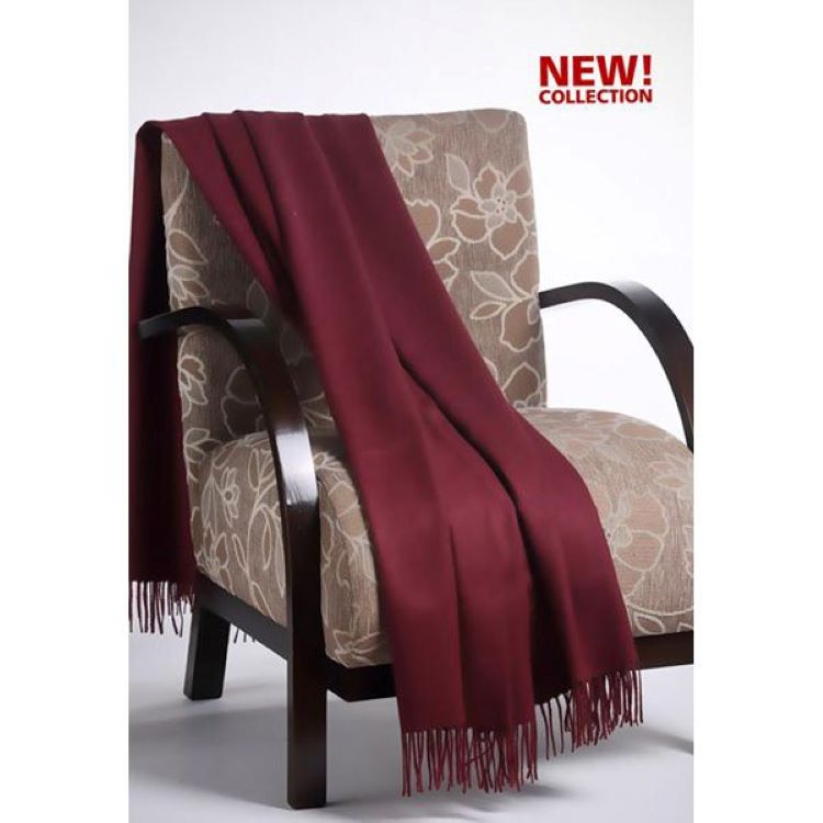 Maroon Alpaca Throw Blanket 1