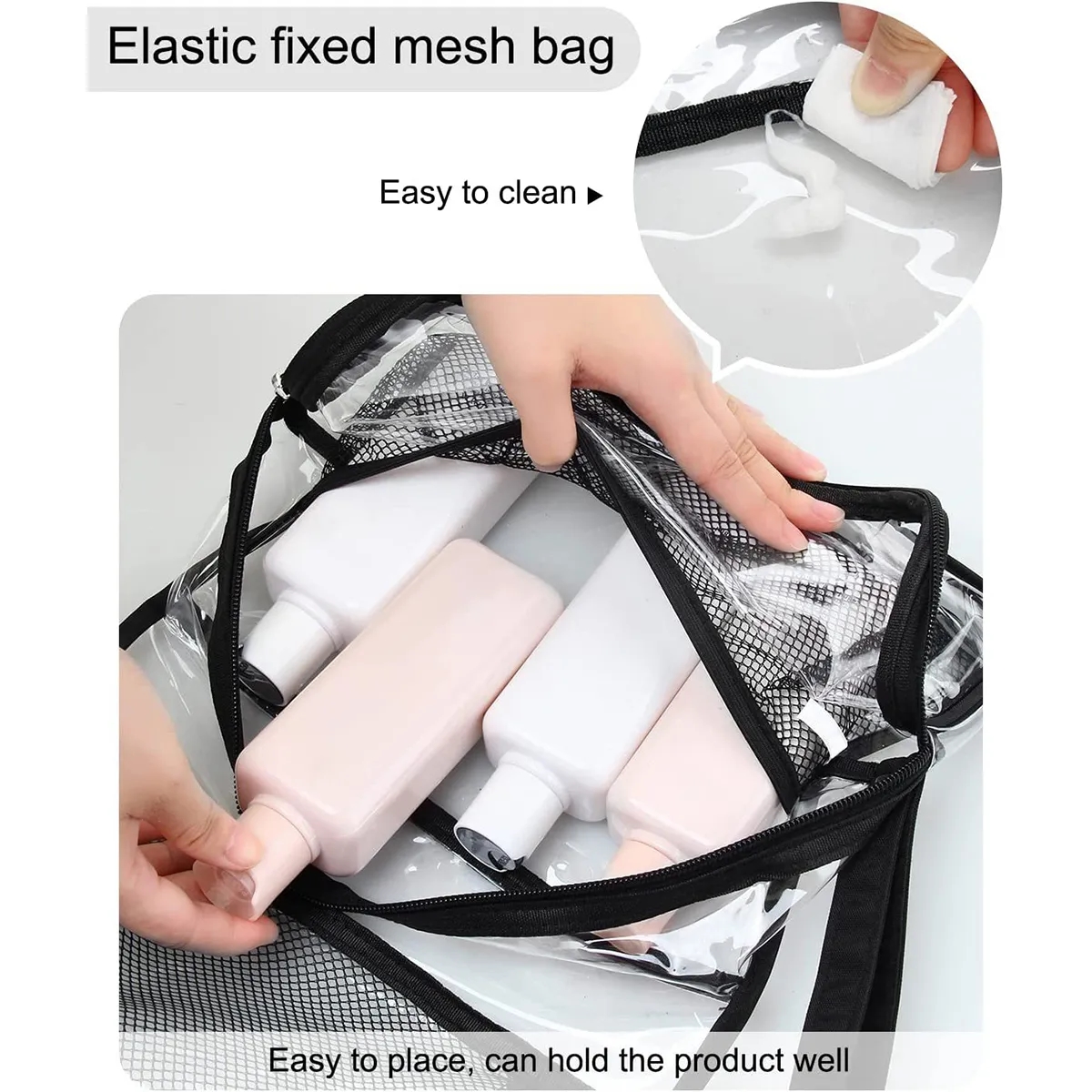 Large TSA Approved Travel Hanging Clear Toiletry Makeup Bag 5