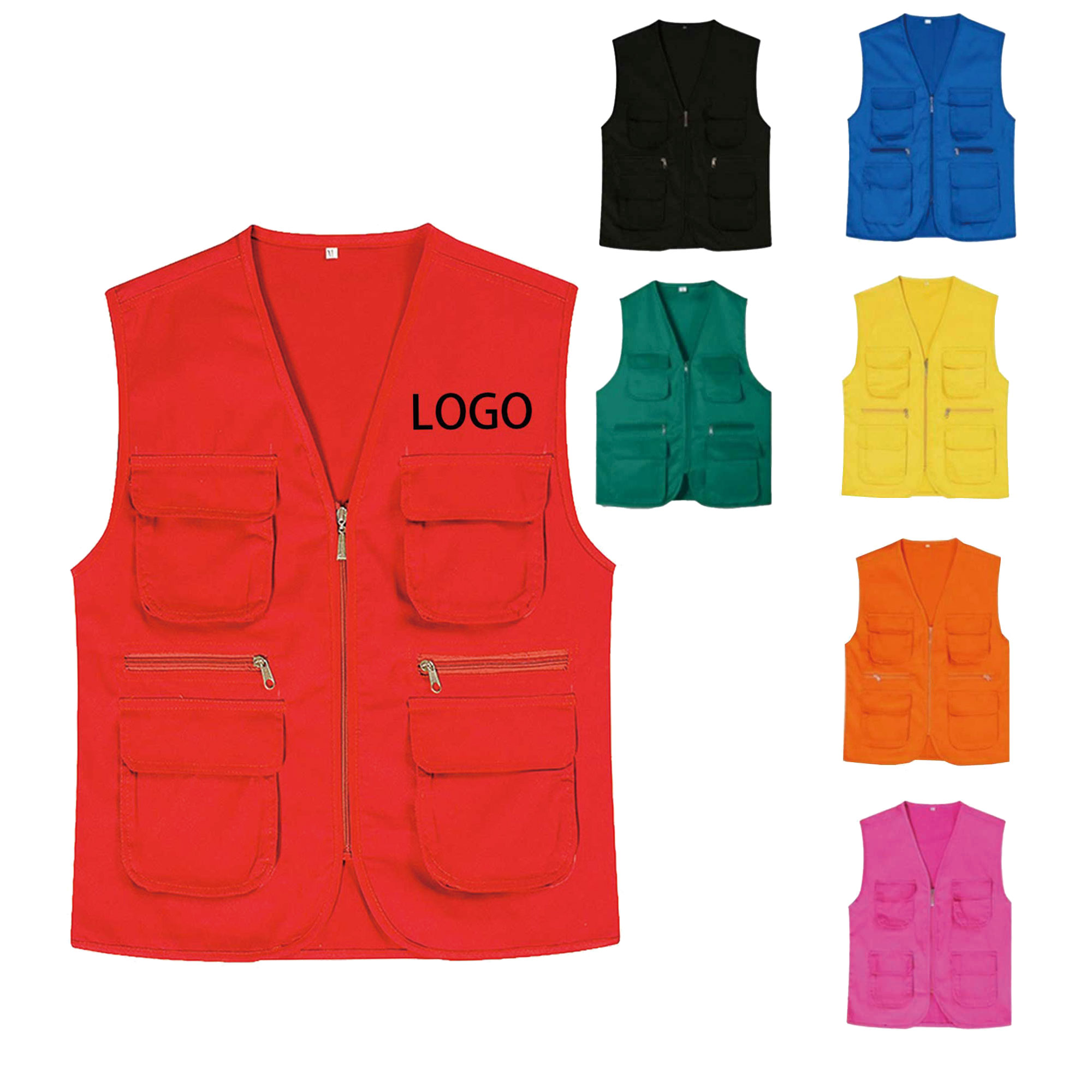 Multi - Pocket Polyester Volunteer Waistcoat 5