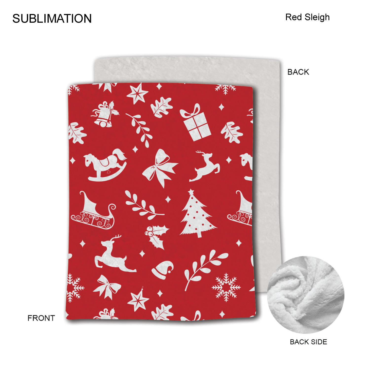 Stock Design Festive, Holiday Plush and Cozy Mink flannel Fleece blanket, 60"x80", Sublimated 4