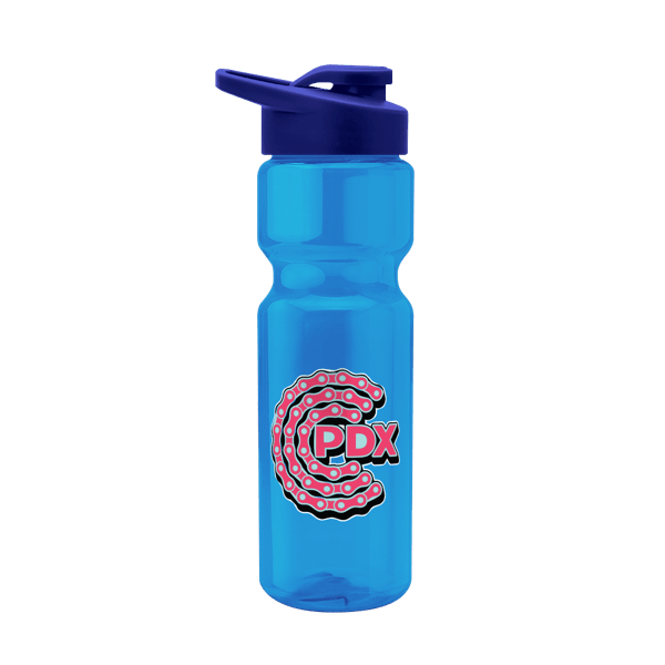 Blazer 28oz Transparent Bike Bottle w/Drink-thru Lid 266