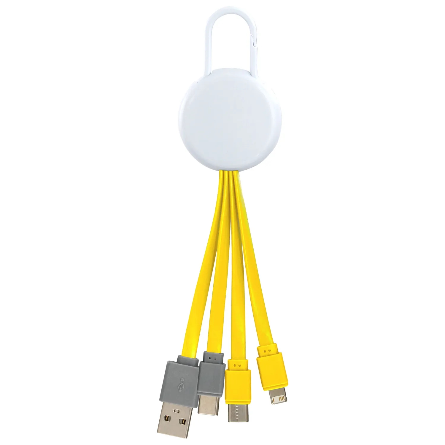 WHITE VIVID CLIP 3-IN-1 DUAL INPUT CHARGING CABLE 10