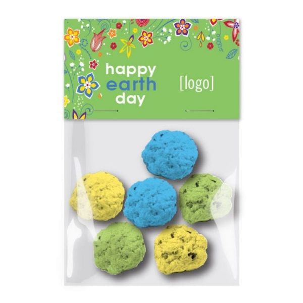 Earth Day Seed Paper Bomb, Cello 6 Pack 15