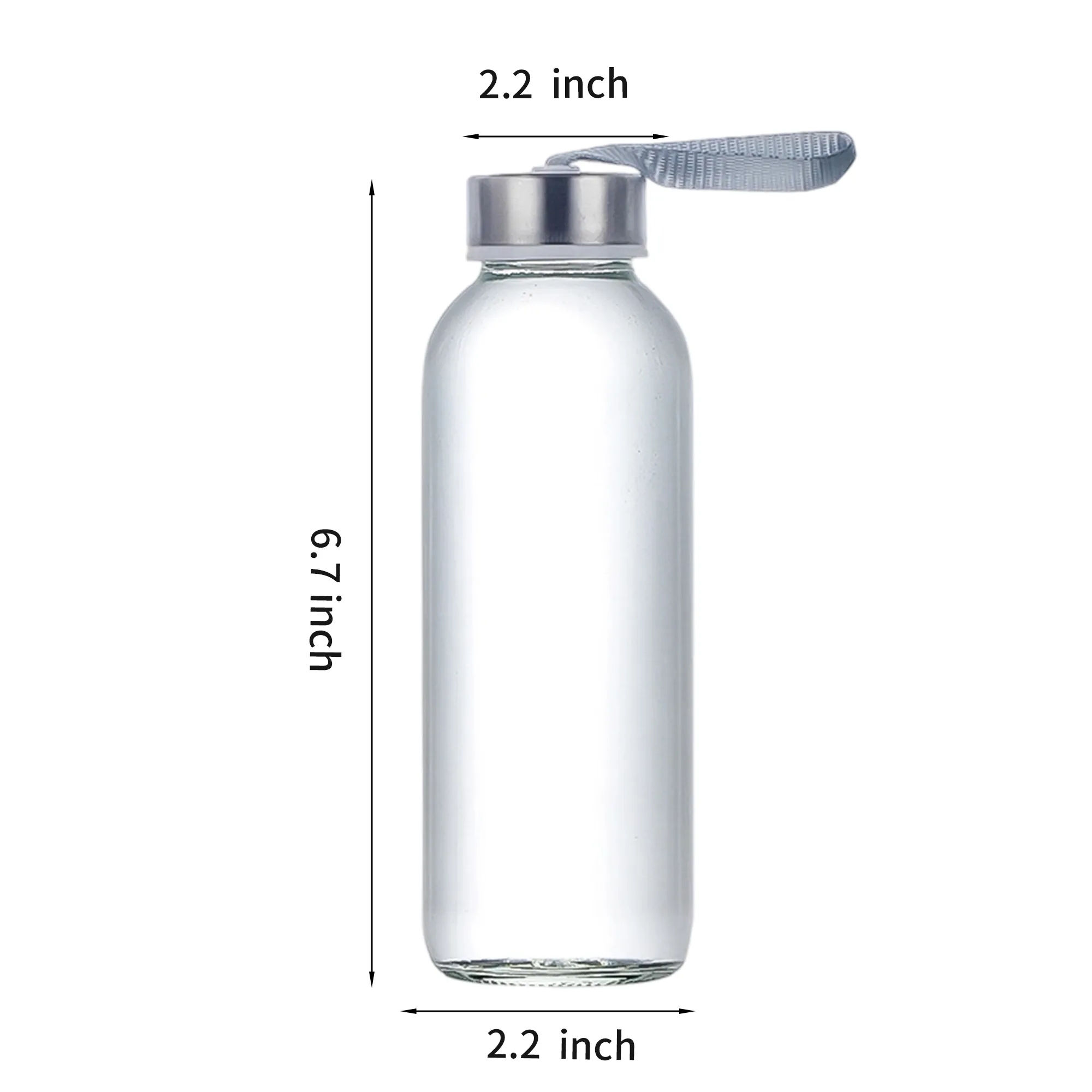 10oz Glass Water Bottle with Sleeve and Lanyard 3