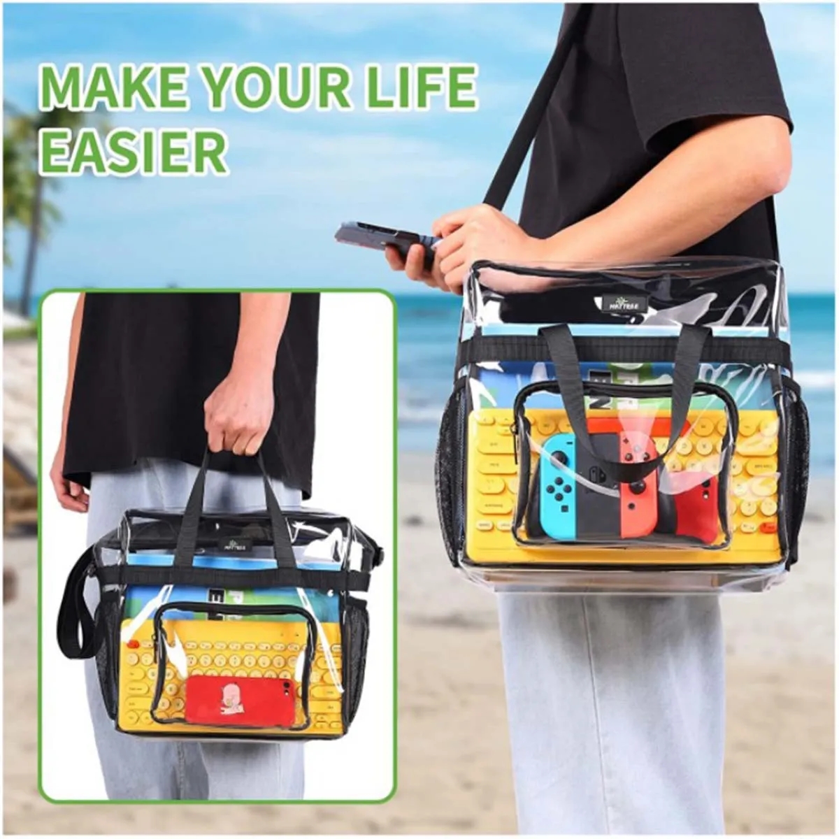 Multipurpose Large Capacity Stadium Approved Clear Tote Bag 3