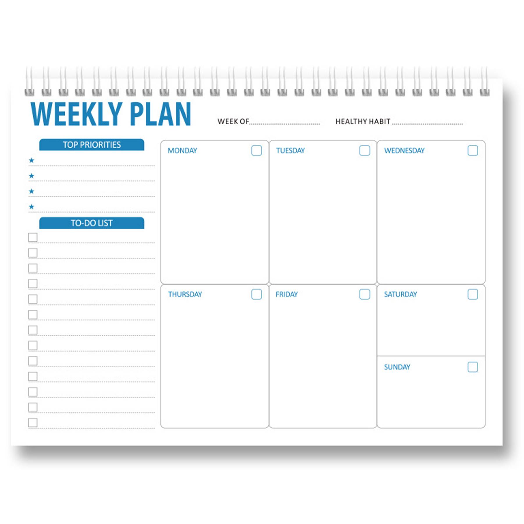 Paper Time management humbucker weekly planner