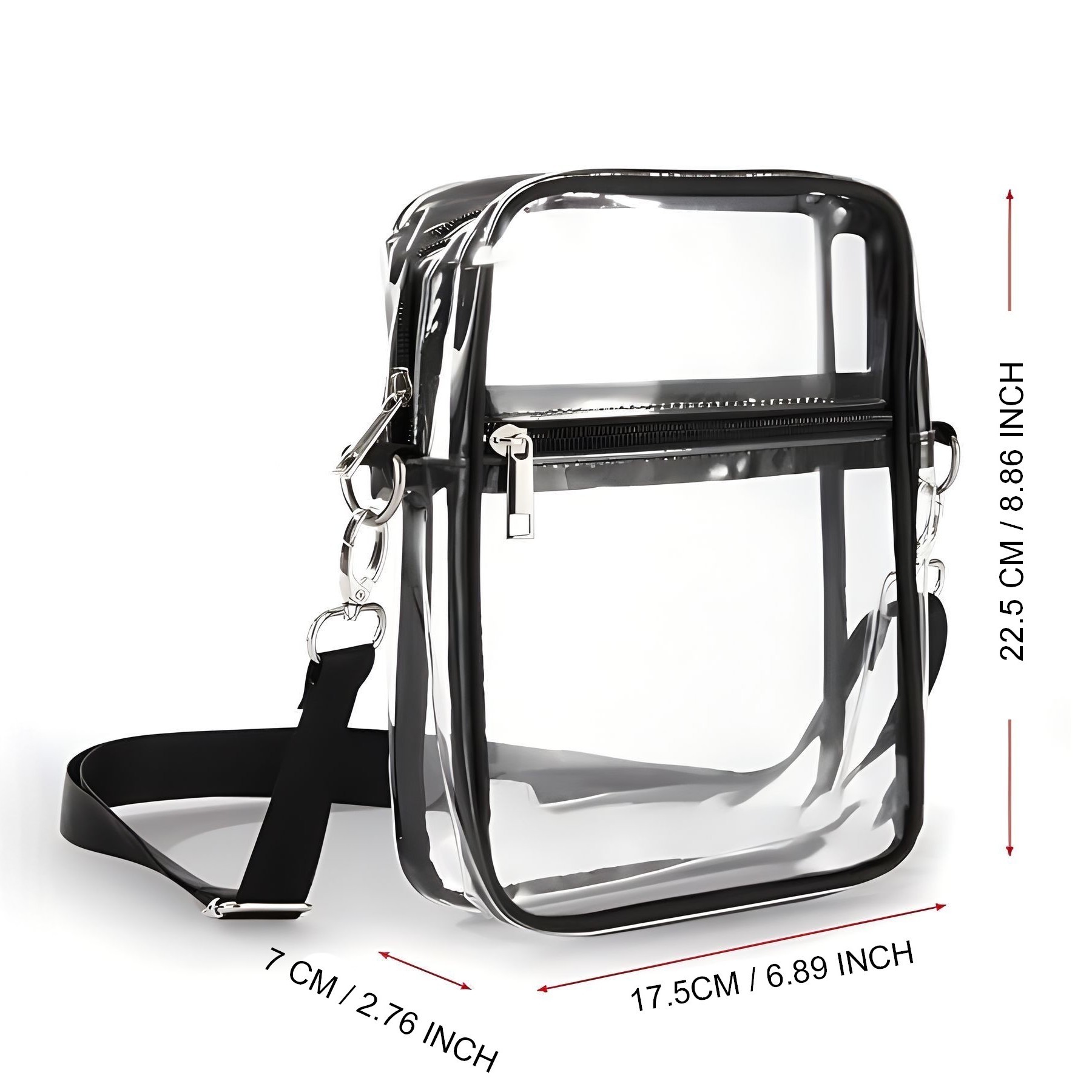 Big Size Stadium Approved Transparent Pvc Cross Body Bag 16