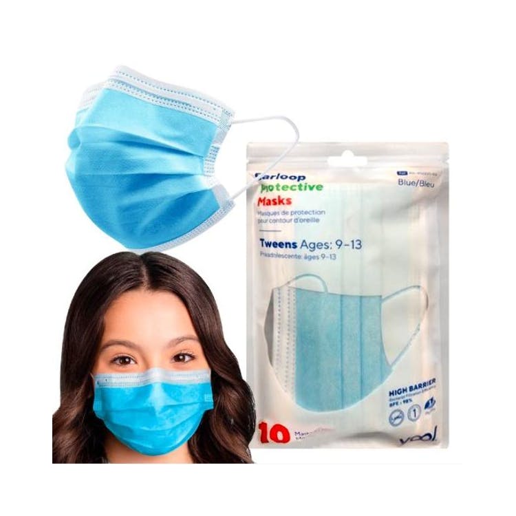 Kids' Disposable Face Masks - Blue 10 Pack 3-Ply 2