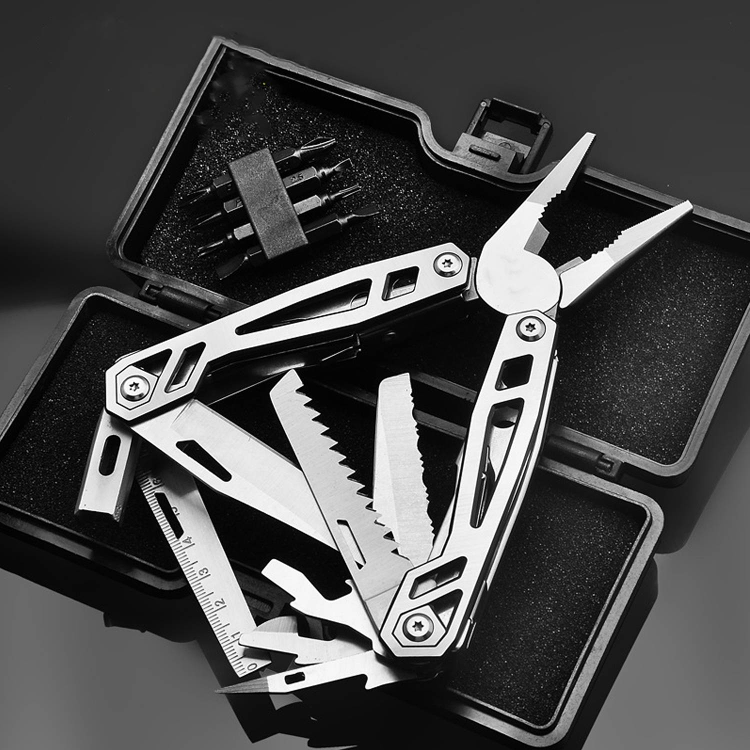 Multifunction Foldable Camping Tool w/ Knife Plier 5