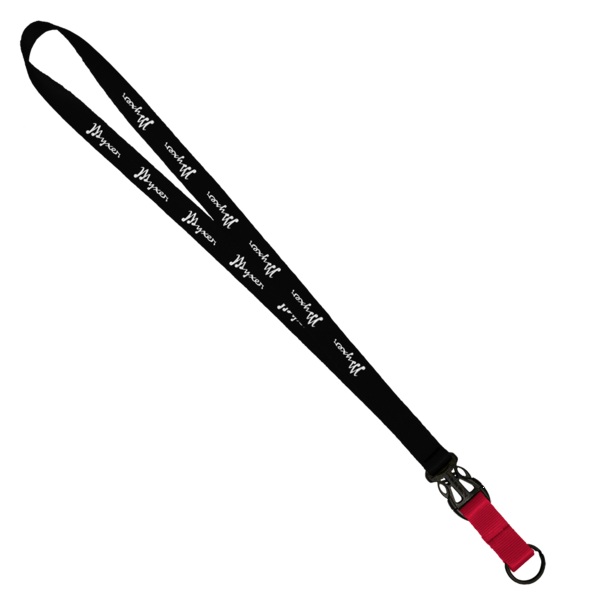 3/4" Multi color (Top and bottom) Nylon Lanyard with Plastic Slide Buckle R 52