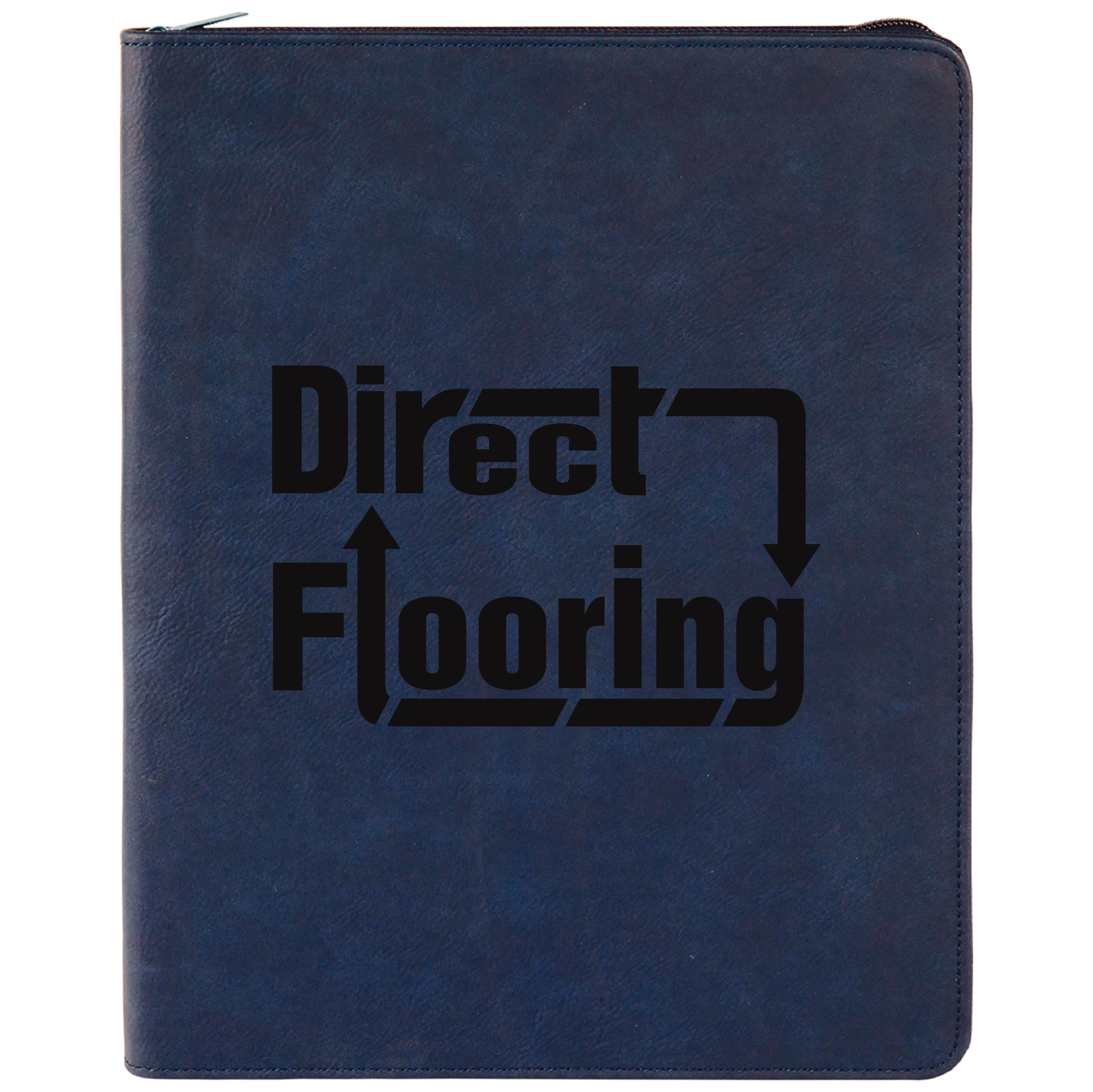 9" x 12" Leatherette Blue/Black Portfolio with Zipper 8