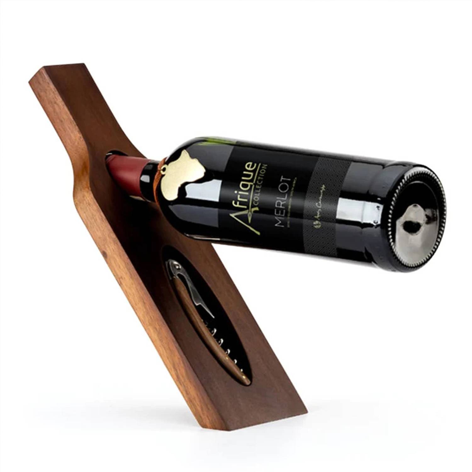 Wooden red wine bottle opener support seat 6