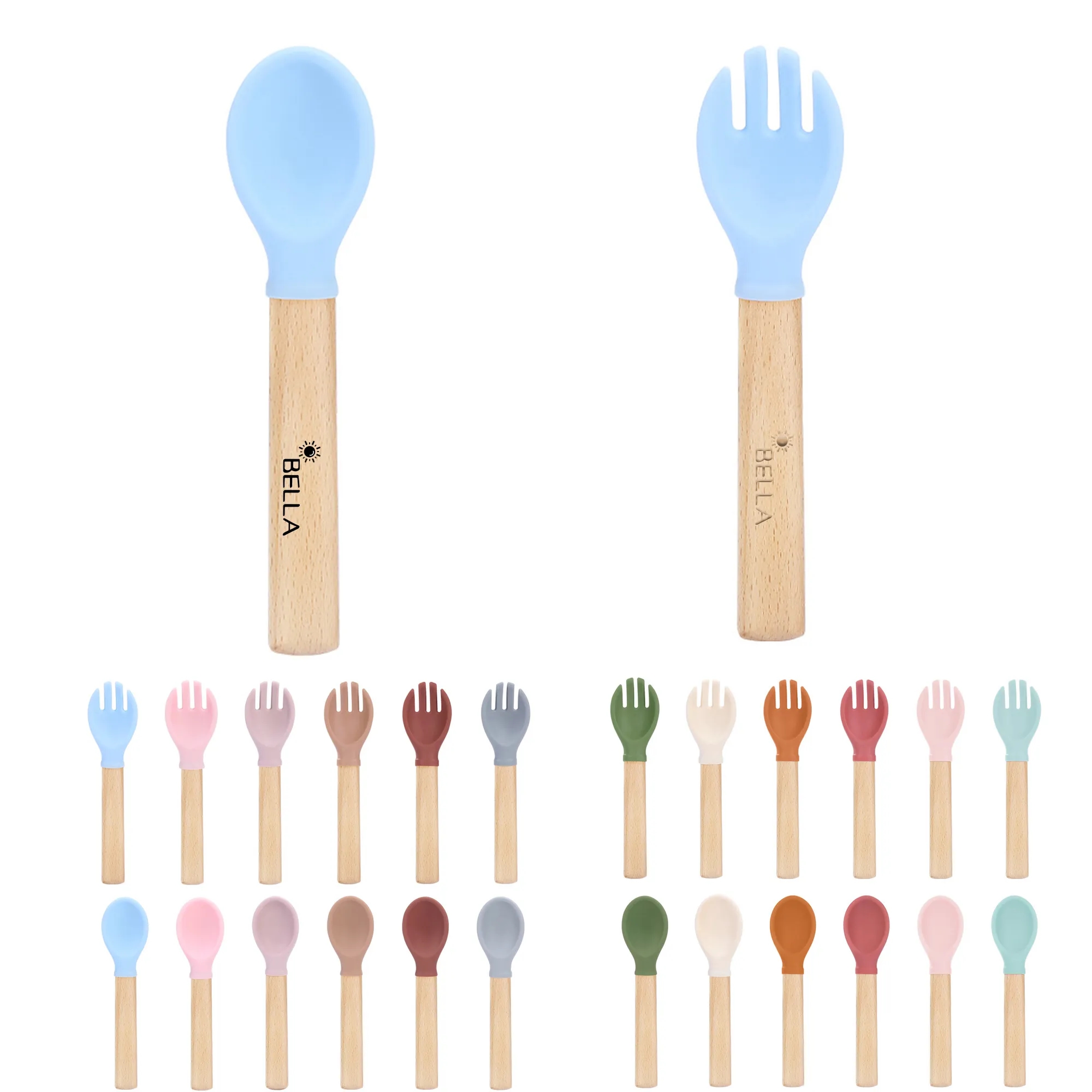 Silicone Baby Spoons Tips For Toddlers Self-Feeding Utensils 1