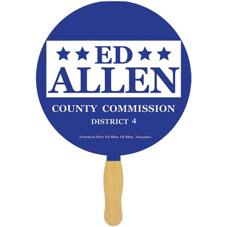 Round Glued Hand Fan (1 imprint color)