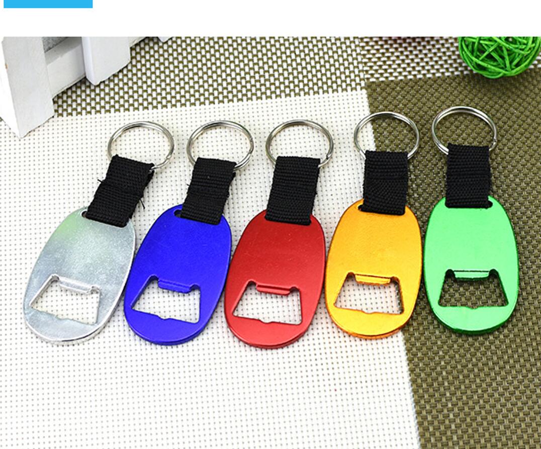 Oval Bottle Opener Keychain W/ Strap (Custom) 2