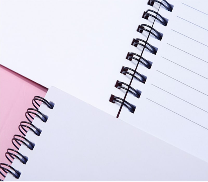 White Paper Card Spiral Business Notebook 5