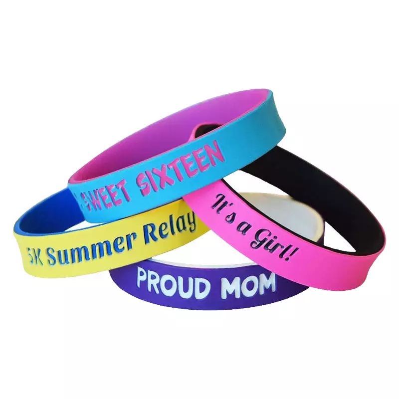 2 Inch Dual Layer Custom Silicone Wristband 2