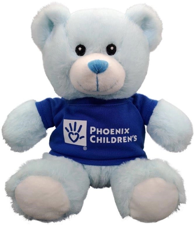 8" Embroidered Eyes Blue Bear 1