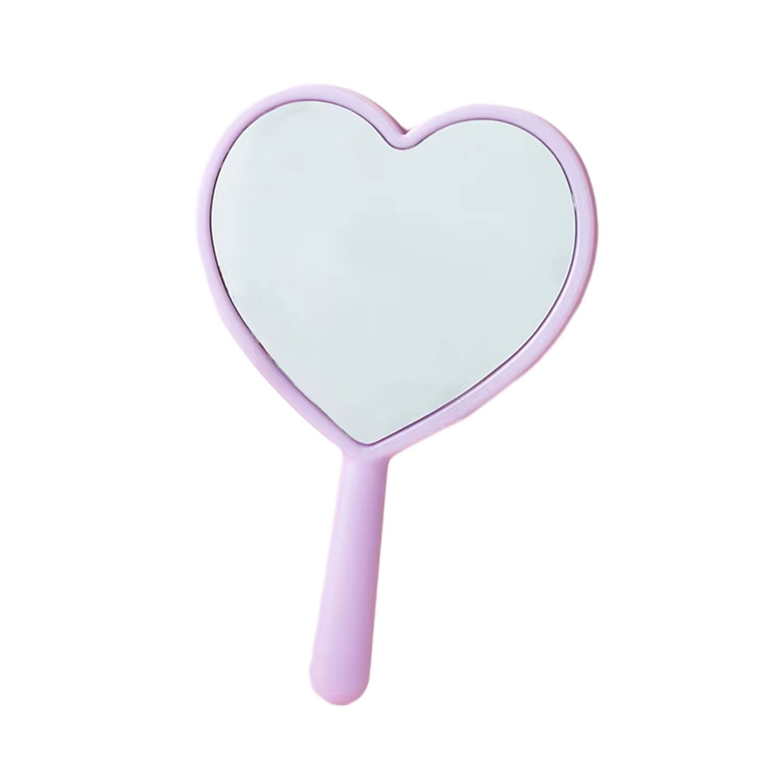 Portable Handheld Heart Shaped Makeup Mirror 3