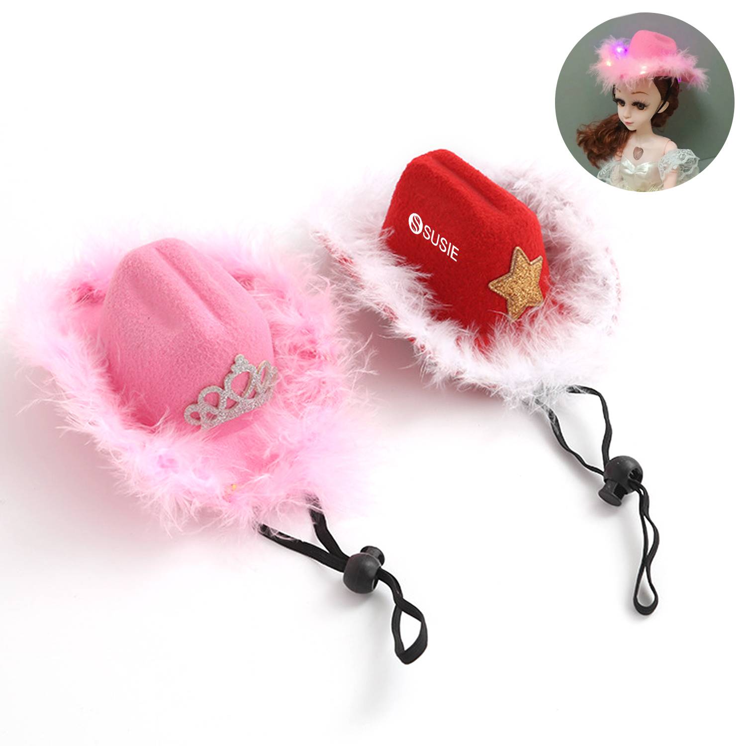 Mini Western Cowboy Cowgirl Miniature Cute Doll Hat