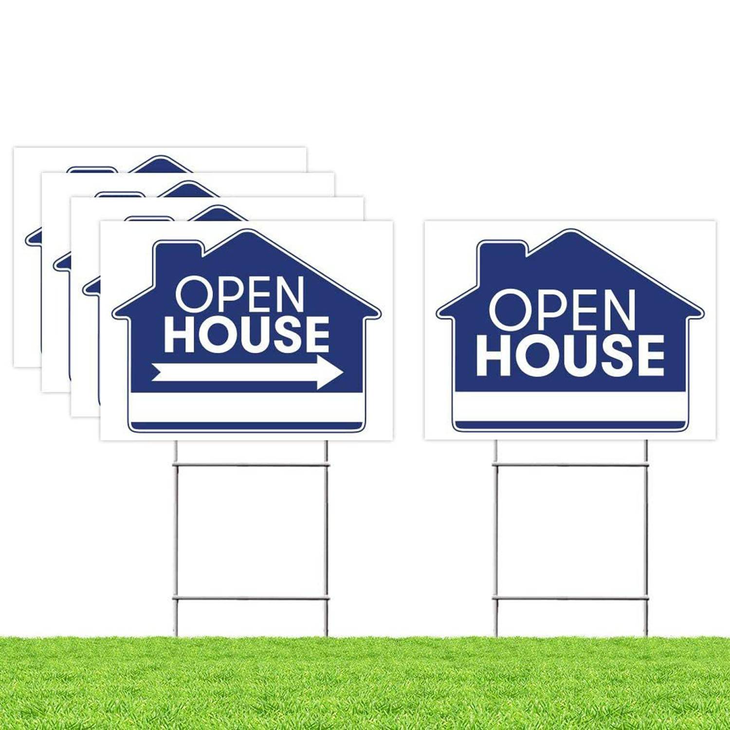 5 Pack Premium Large Open House Signs with Metal Stakes 2