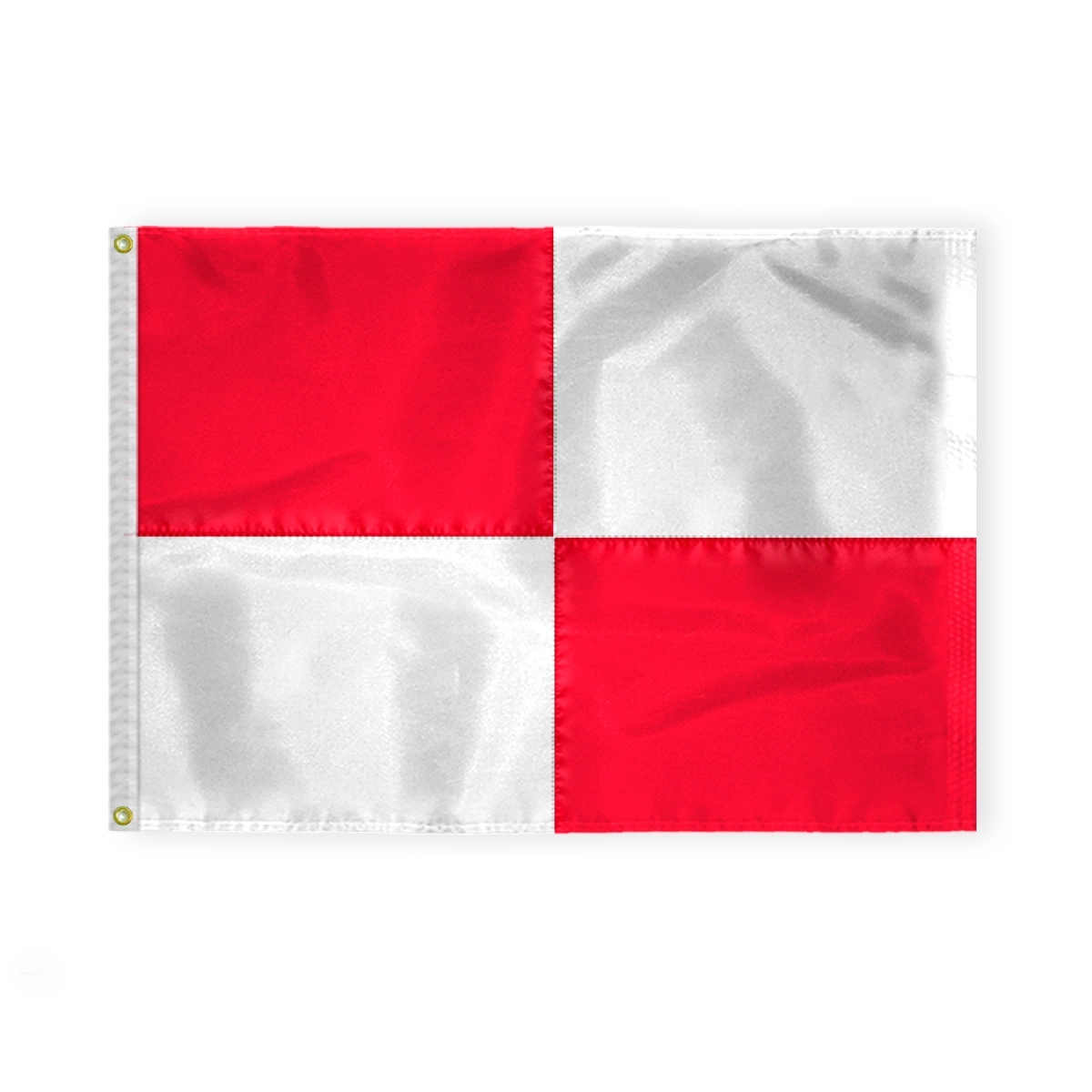 2.5'x3.3' Nylon Red and White (Quartered) Beach Safety Flag 1