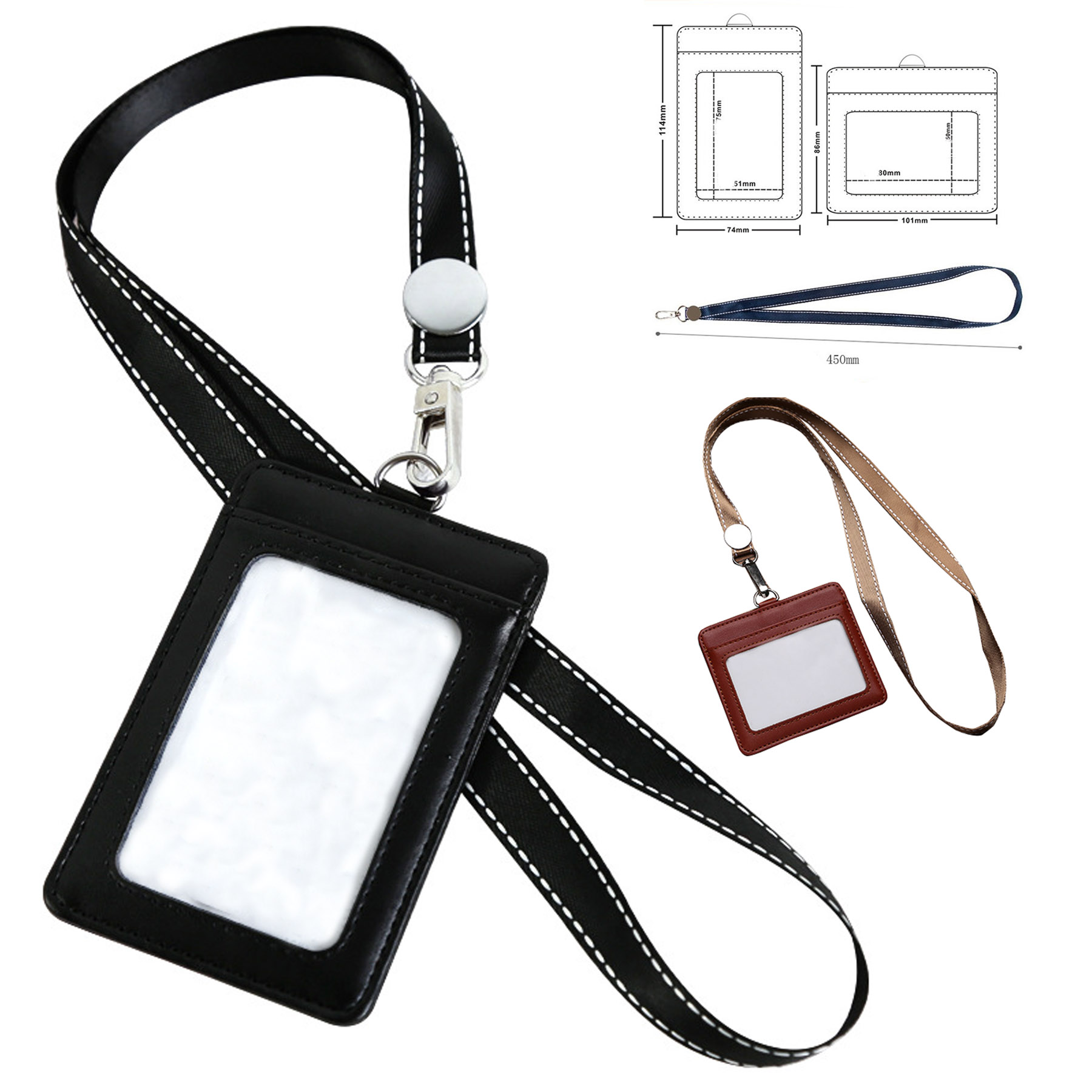 Leather Badge Holder With Lanyard 2
