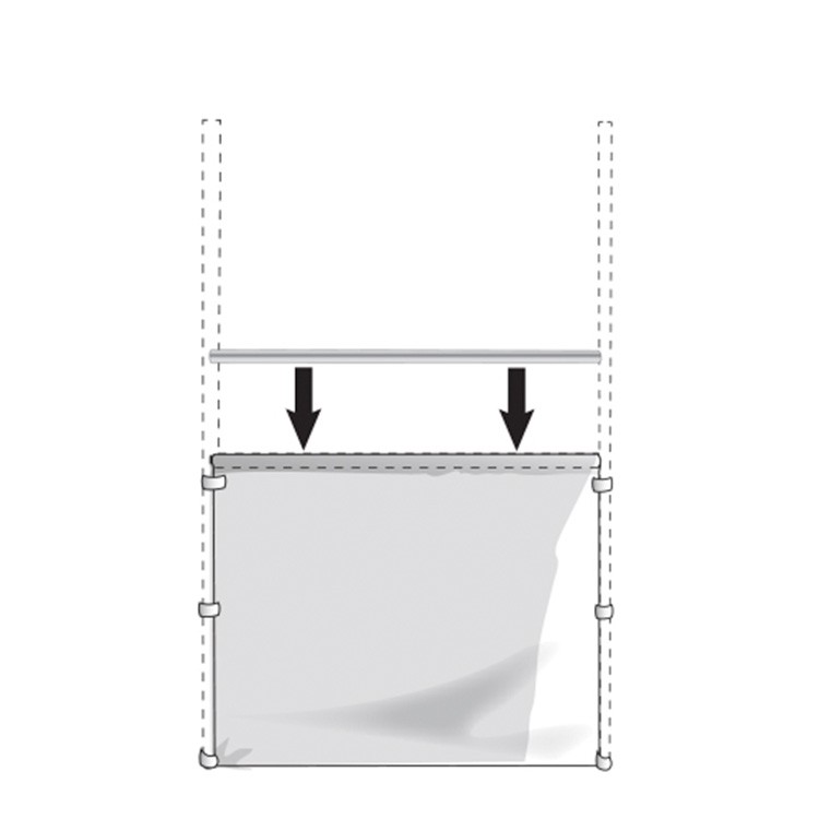 5 foot white rail curtain with hardware 1