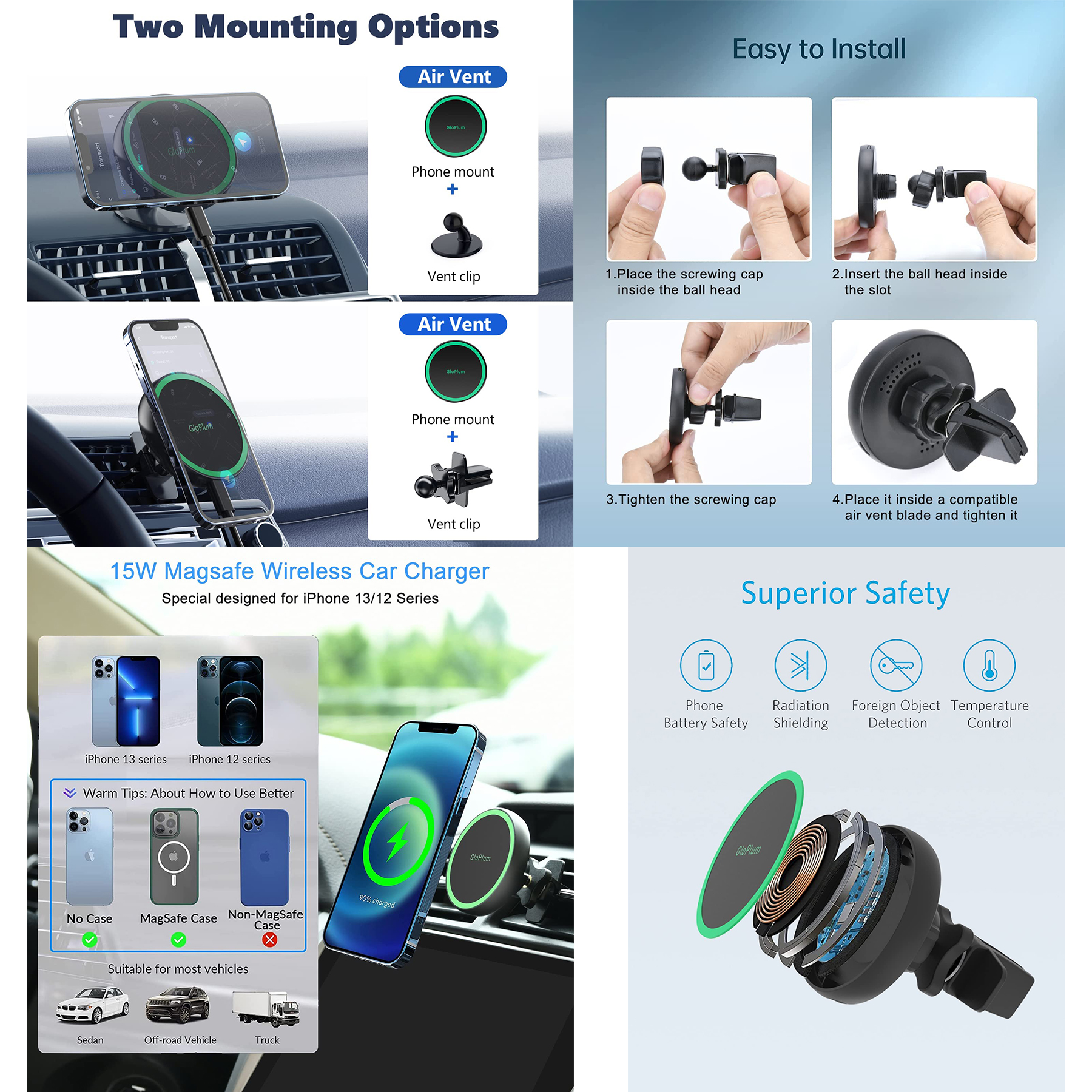 Magnetic Wireless Car Charger