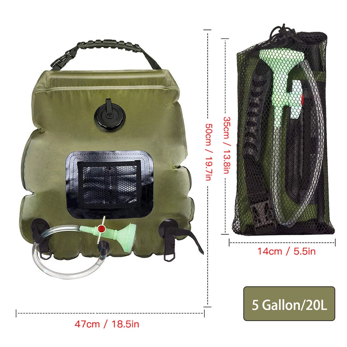 20L Solar Heating Camping Shower Bag 6
