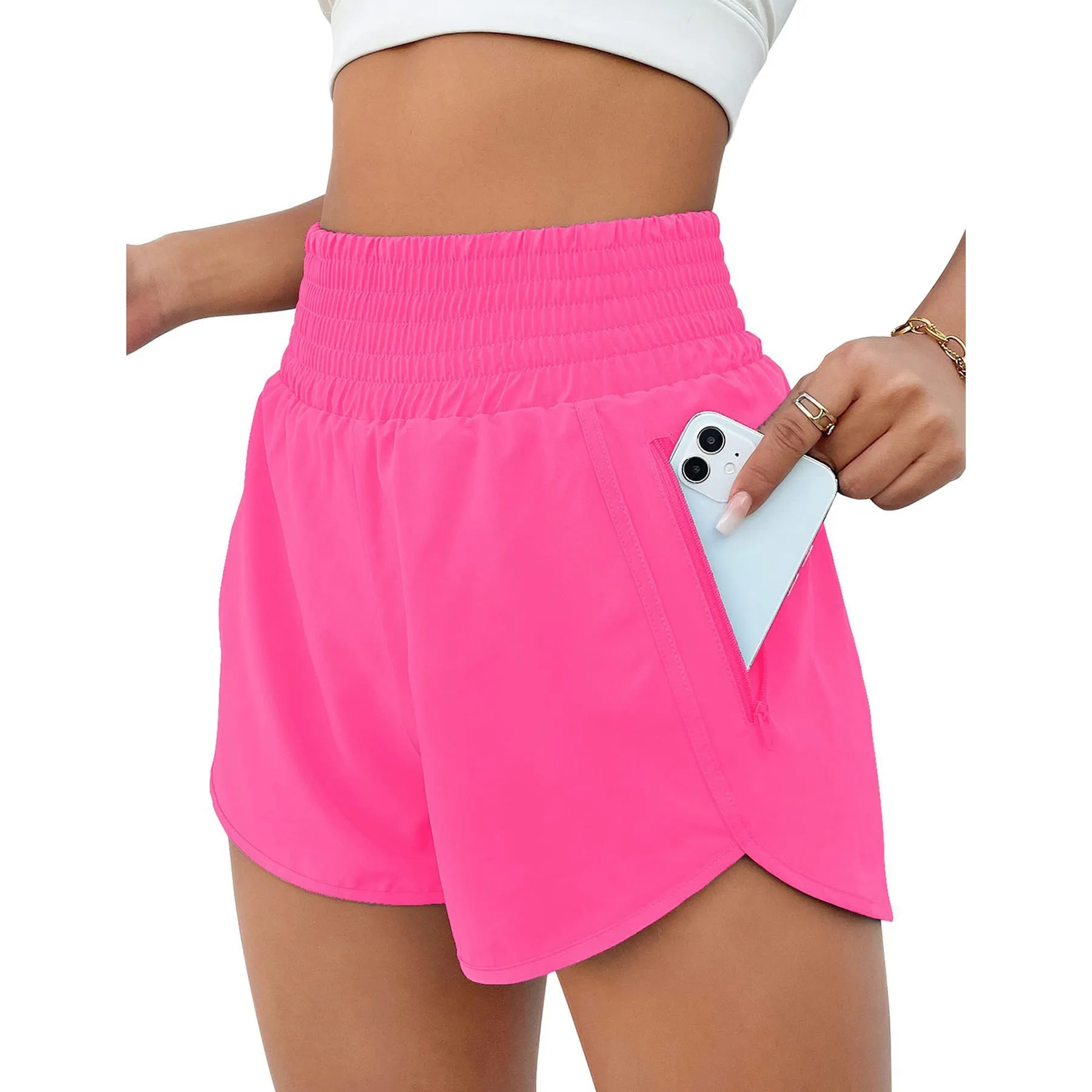 Women's Sports High-Waisted Running Pocket Shorts 7