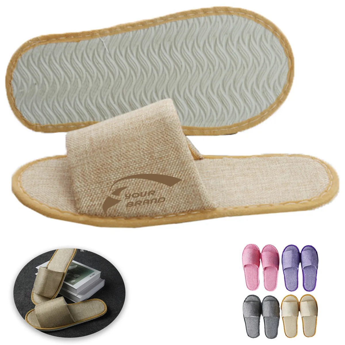 Open Toe Hotel Guest Spa Slippers 2