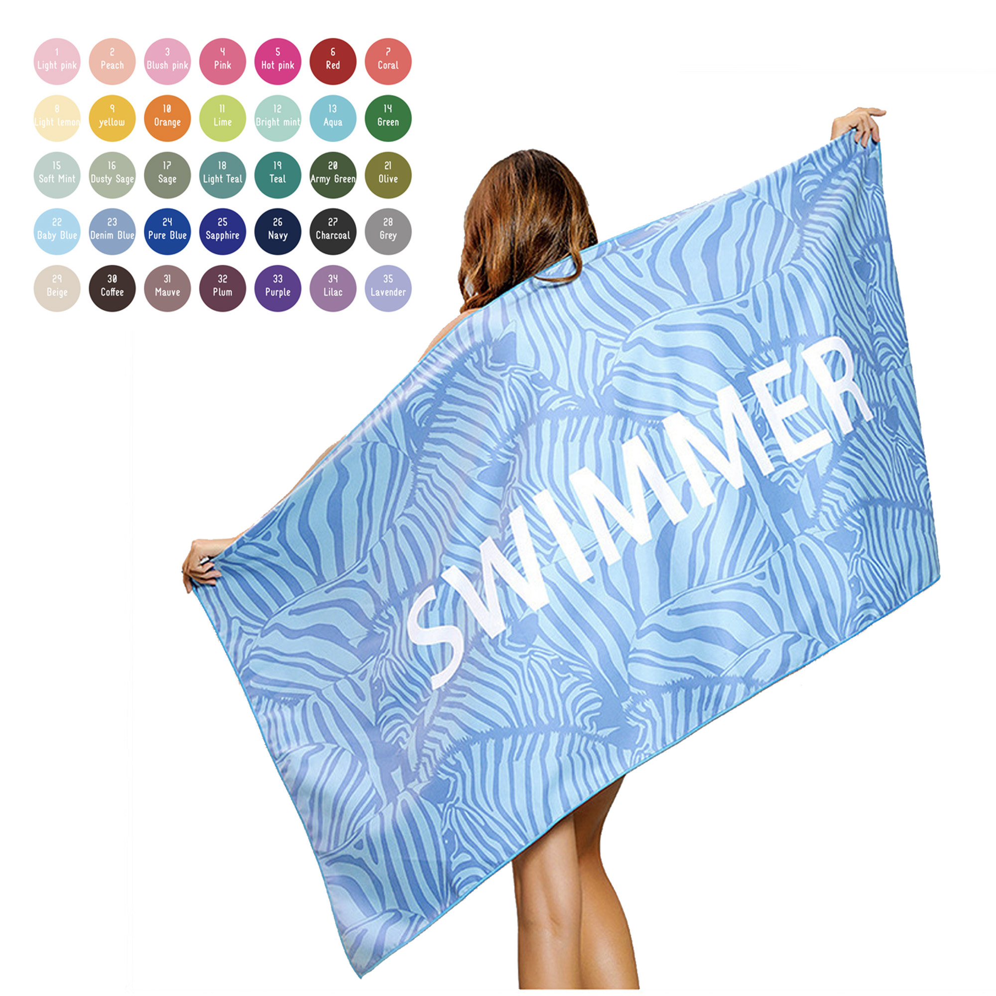 Sublimated Plush Microfiber Beach Towel 2