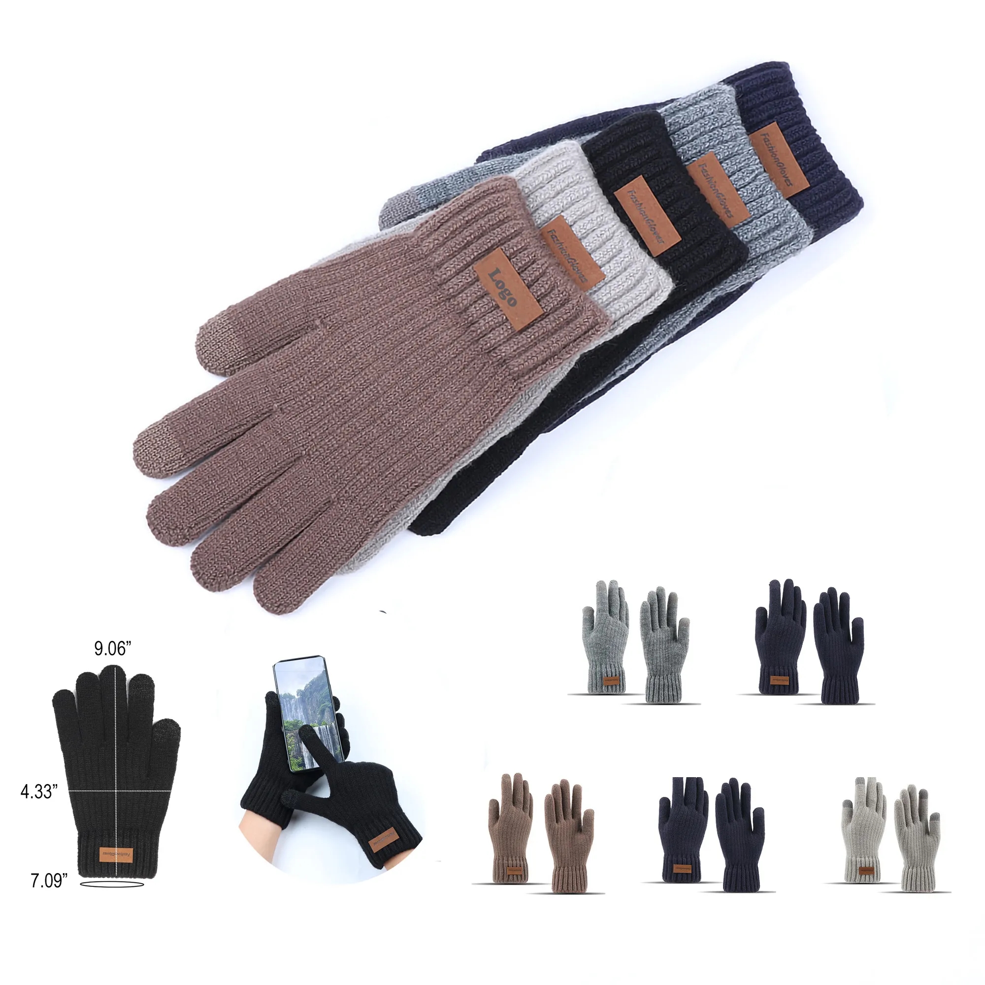 Touch Screen Warm Knit Gloves MOQ100