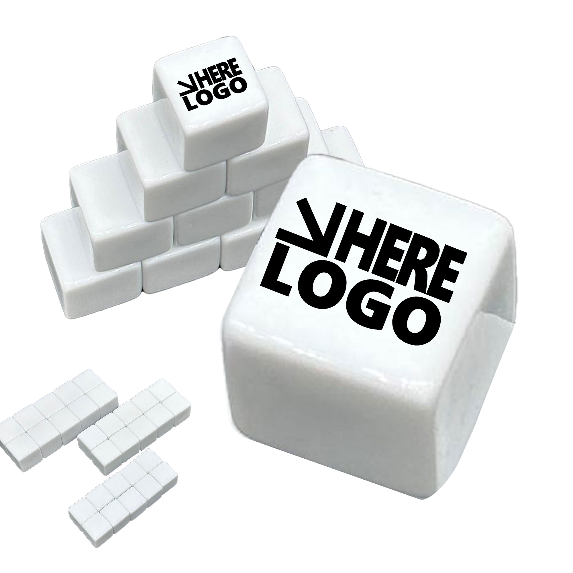 MOQ 100 Acrylic Dice White Custom 0.8" 1