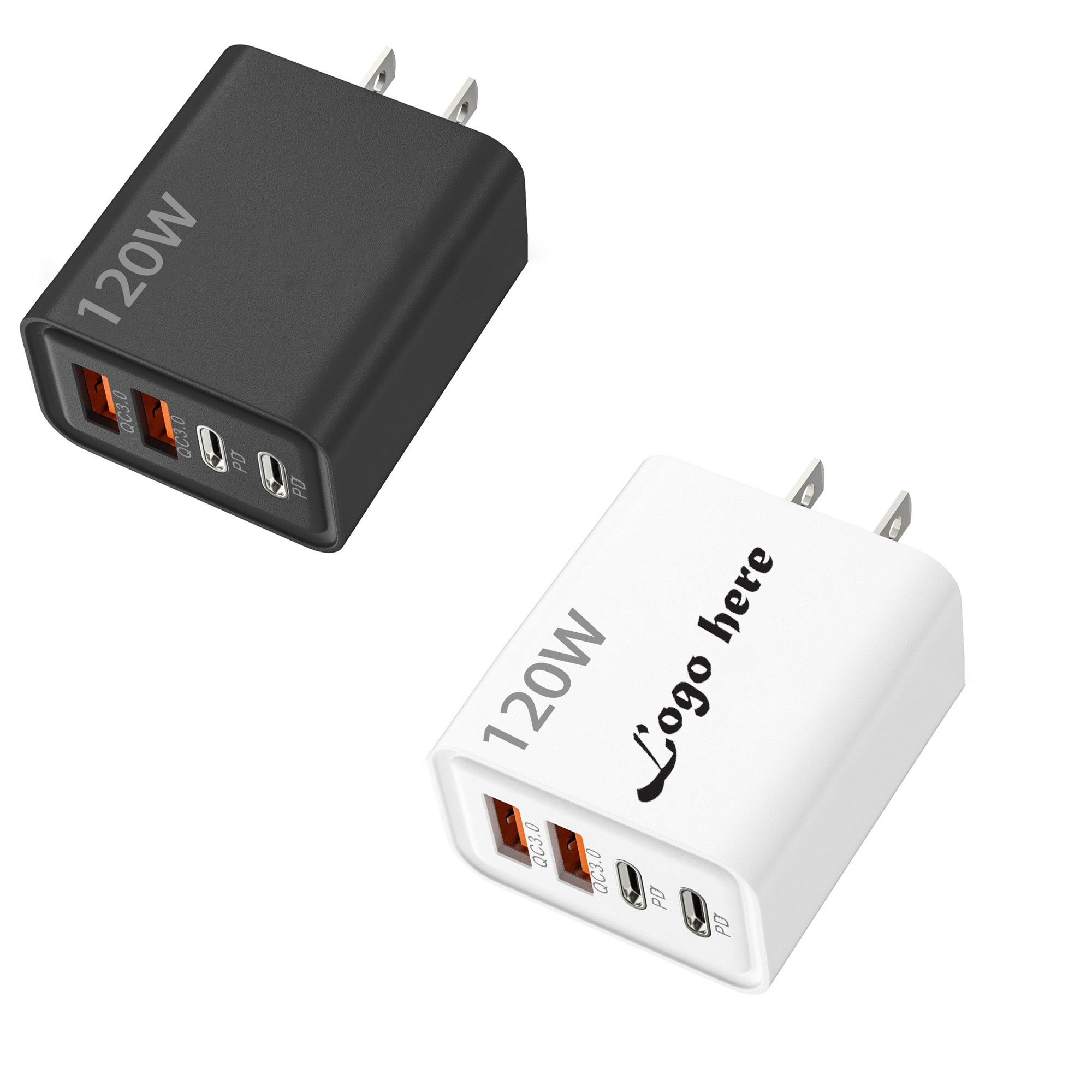 4-Port 120W Fast Charging Block Dual USB-C And USB-A dapter 2