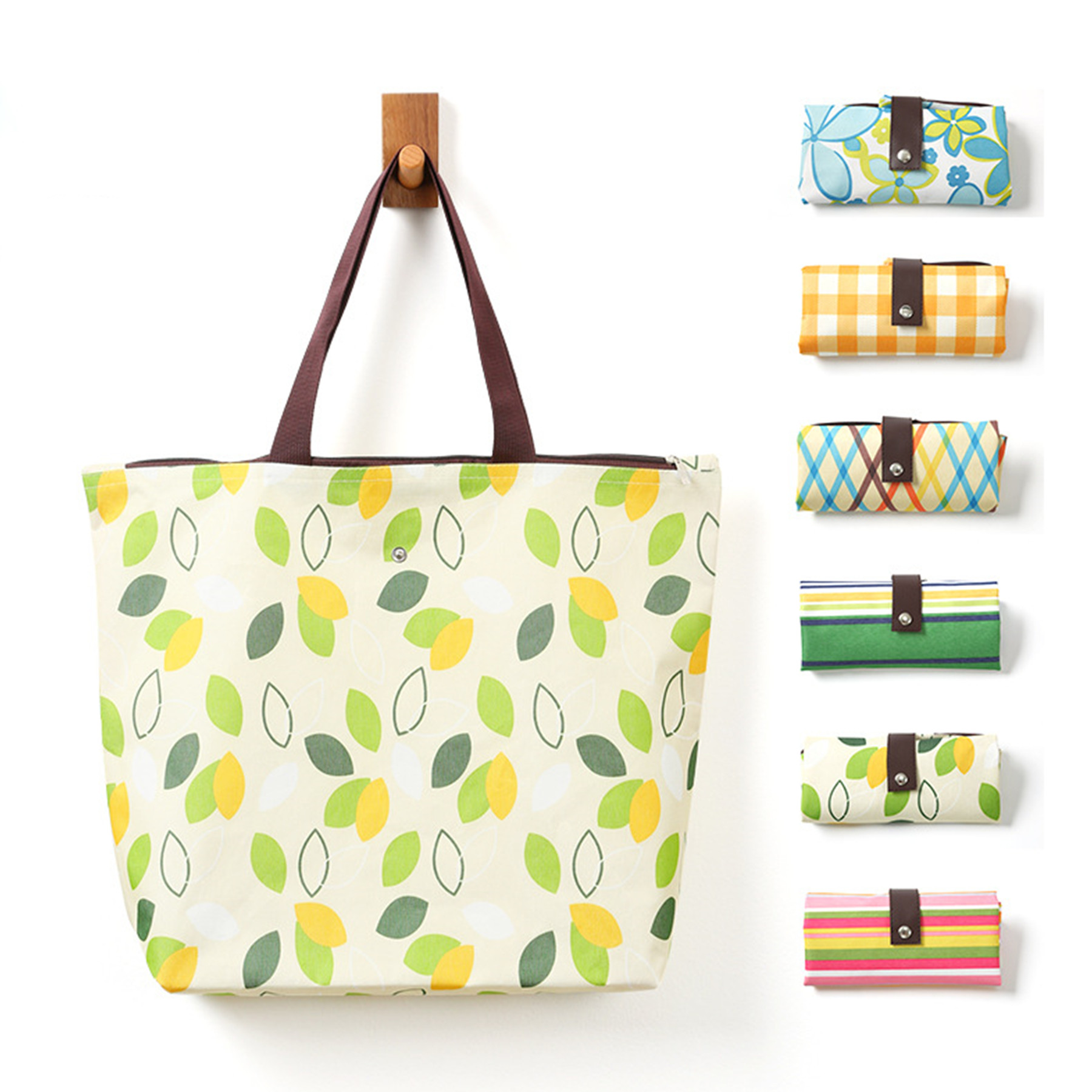 Foldable Shopping Bags Grocery Tote, custom tote bag with logo imprint 2