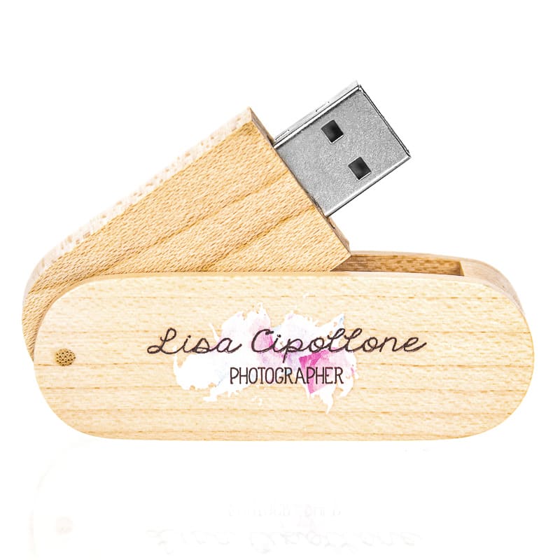 Custom Wood Swivel USB Flash Drives 5