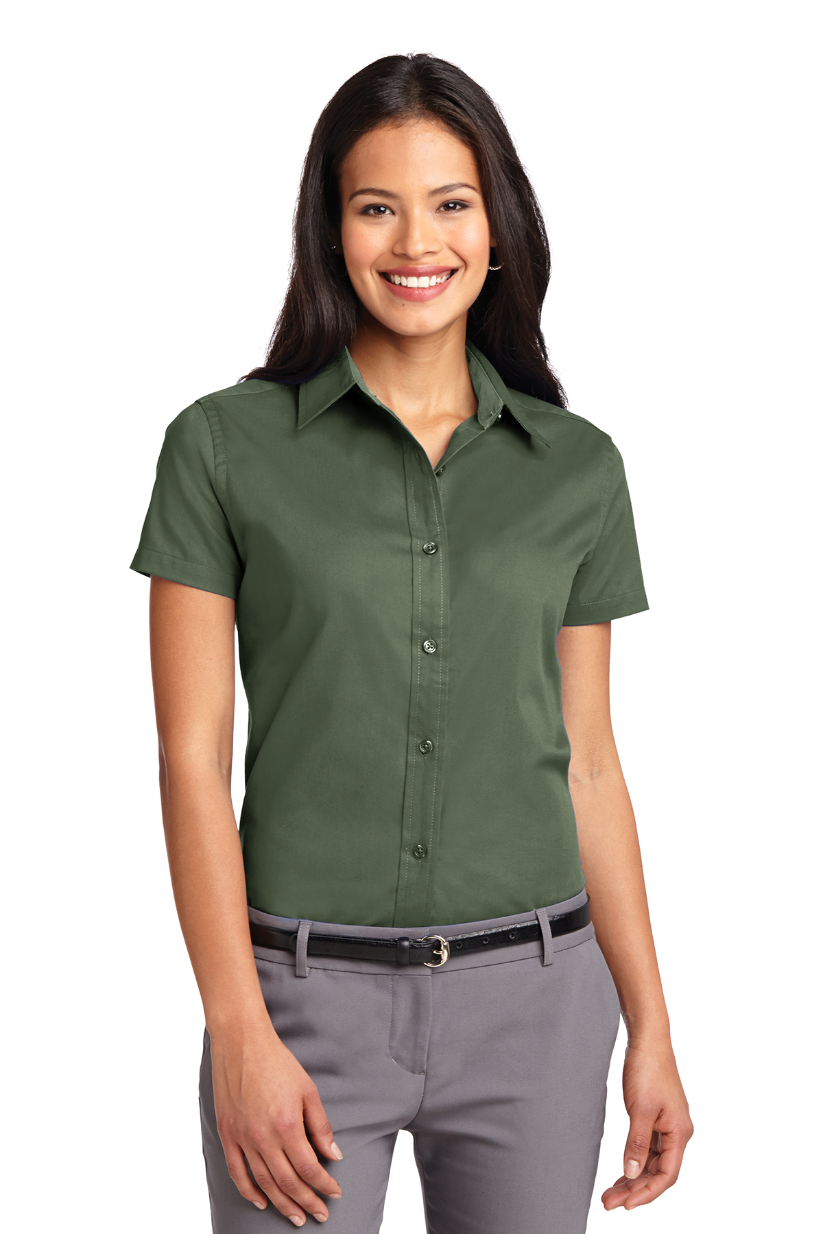 Ladies' Short Sleeve Oxford Button-Down Easy Care Shirts 17