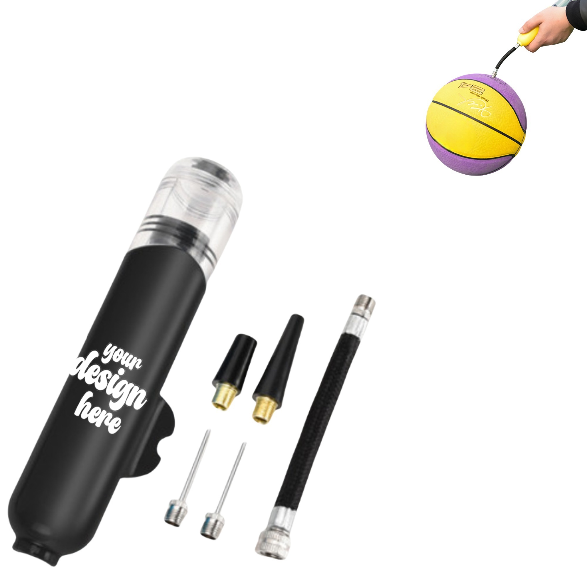 Portable Soccer Volleyball 6inch Inflator 2