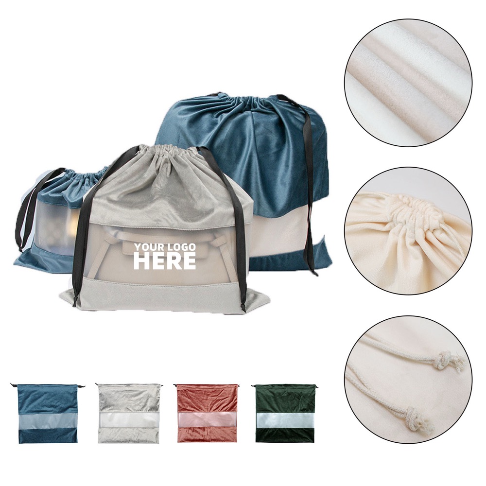 Drawstring Storage Bag With Transparent Window 2